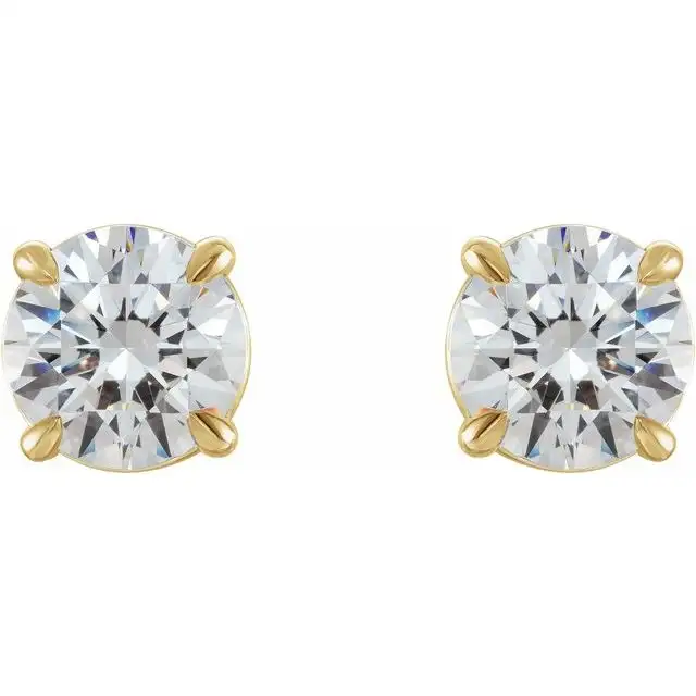Yellow Gold 1-carat Diamond Stud Earrings