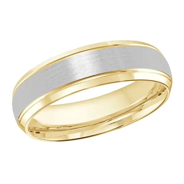 Yellow Gold Two Tone Men's Wedding Ring and Bands