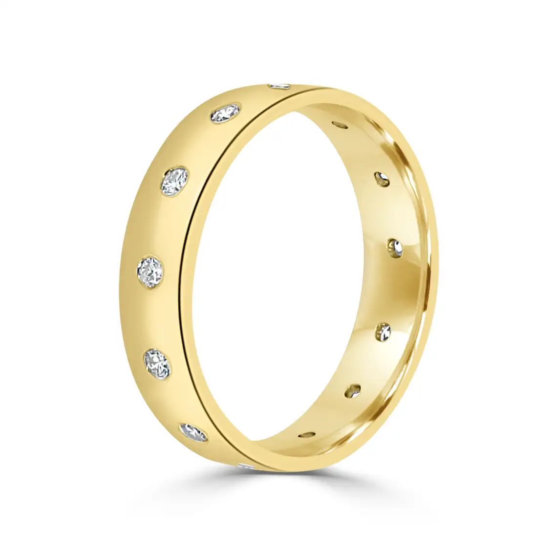 Yellow Gold Giada Burnished Eternity Wedding Ring jewelry Wabash avenue