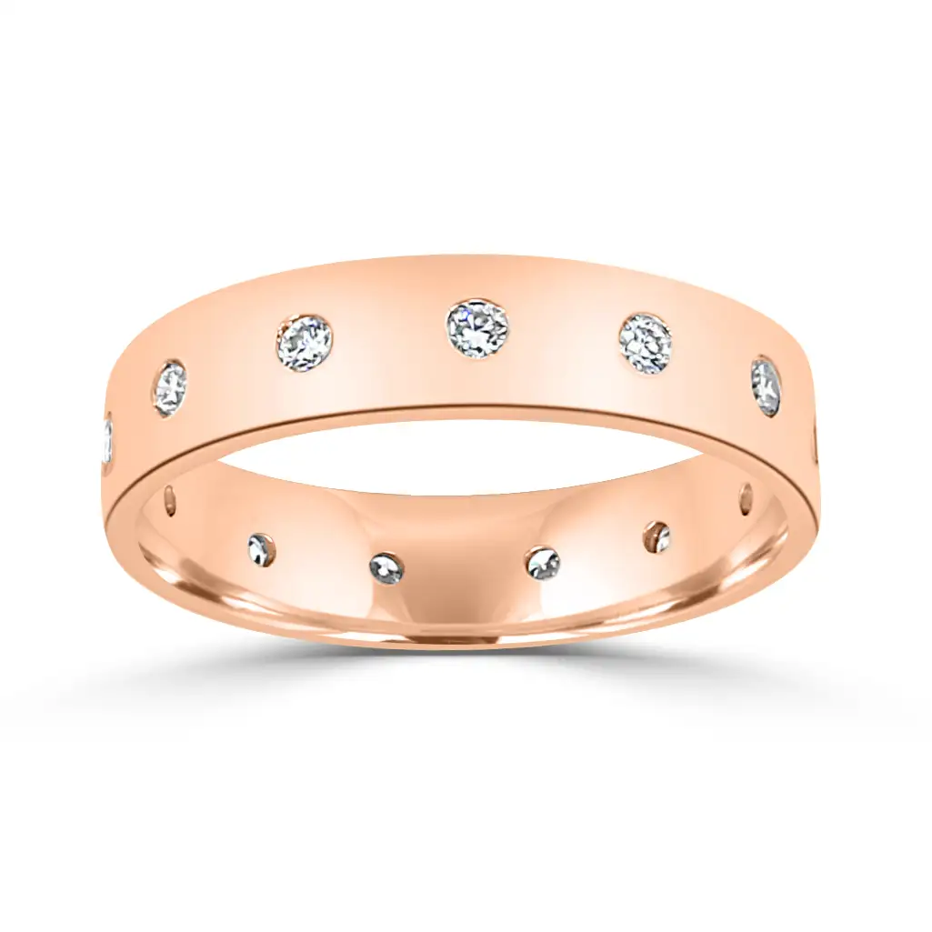 Rose Gold Giada Burnished Eternity Wedding Ring