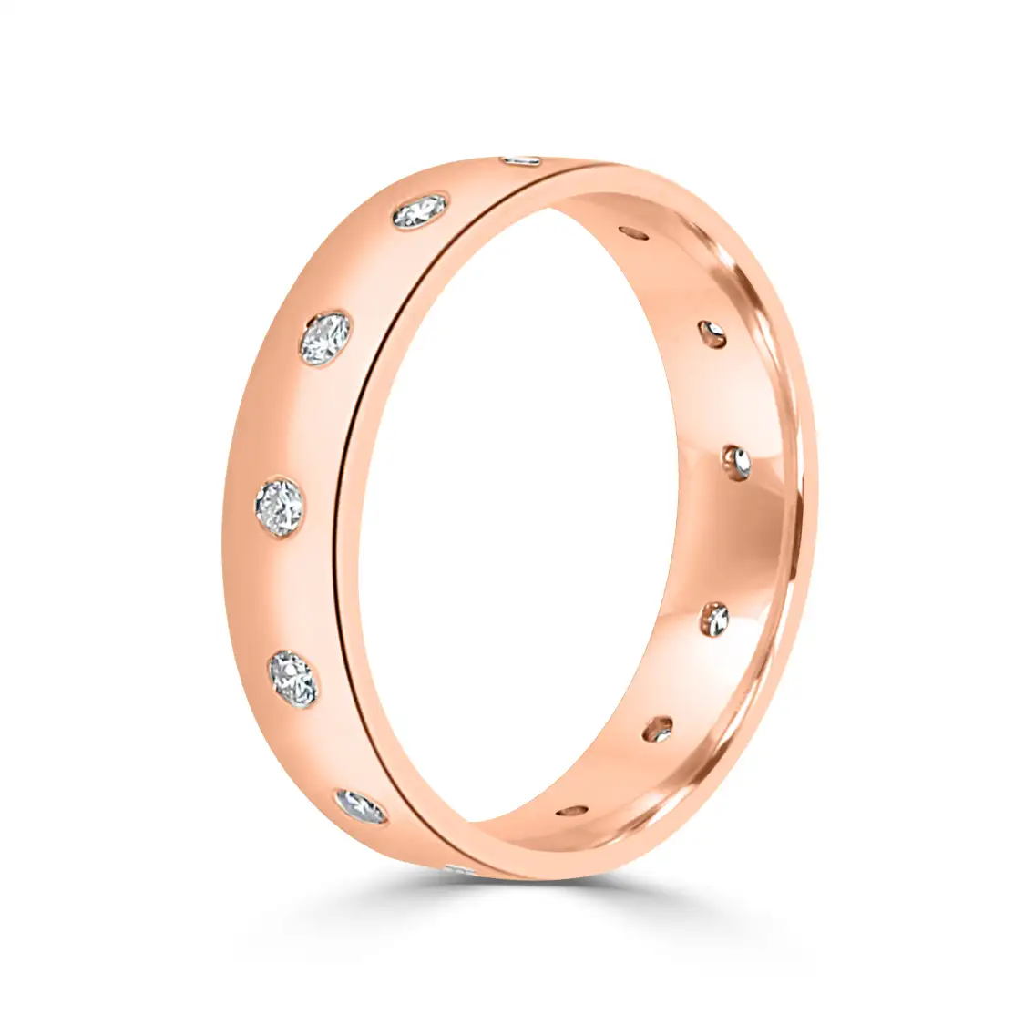 Rose Gold Giada Burnished Eternity Wedding Ring jewelry Wabash avenue