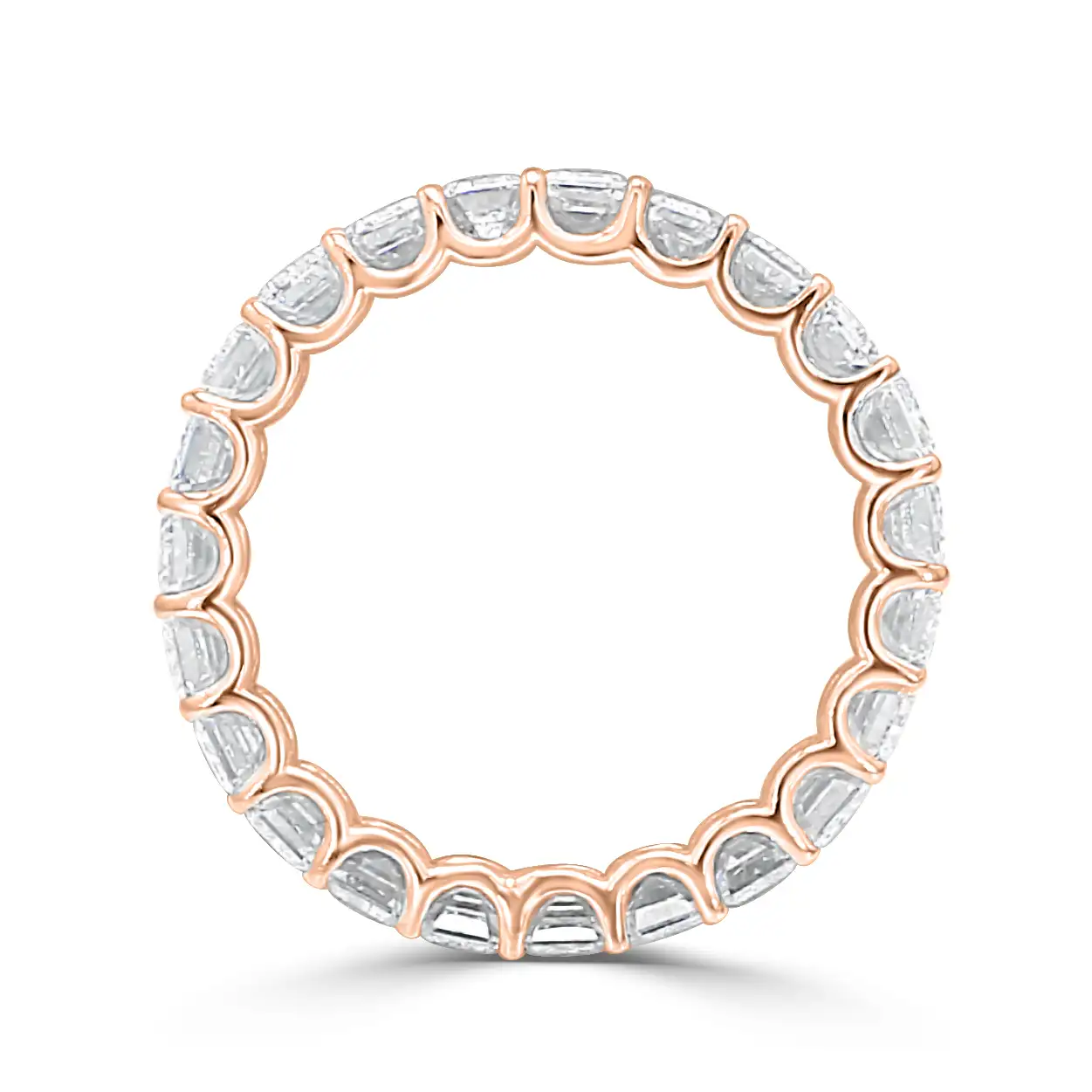 Rose Gold Gorgeous Emerald Wedding Ring With U-Prongs jewelry store near me