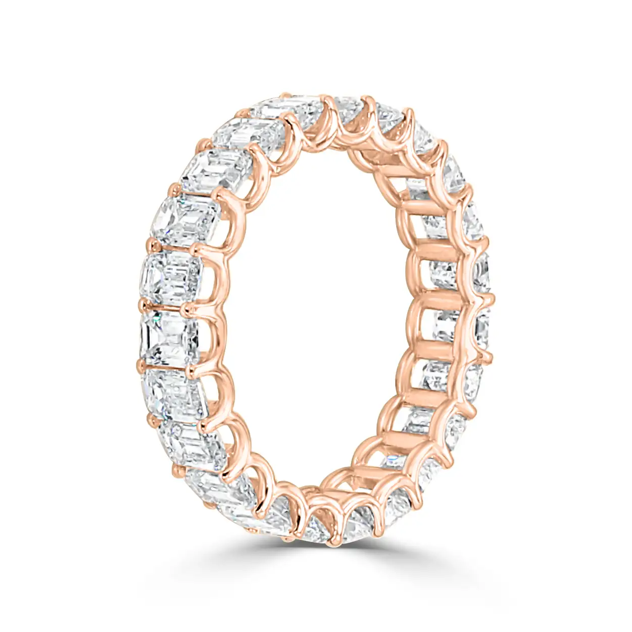 Rose Gold Gorgeous Emerald Wedding Ring With U-Prongs jewelry Wabash avenue