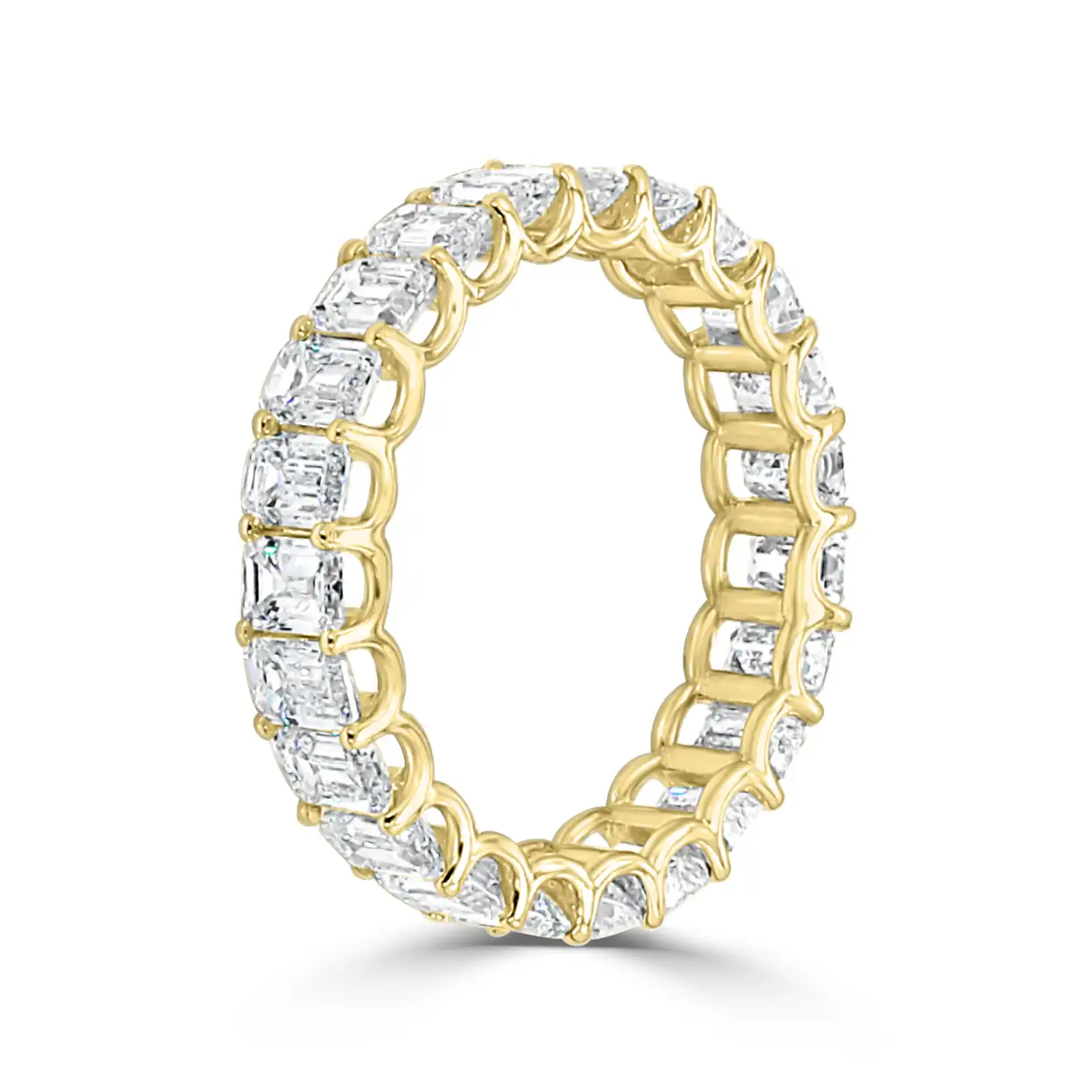 Yellow Gold Gorgeous Emerald Wedding Ring With U-Prongs jewelry Wabash avenue