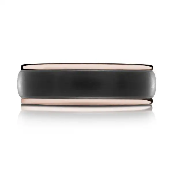 Rose Gold Blaine Men’s Two-Tone Carbon Fiber & Gold Wedding Ring jewelry store near me