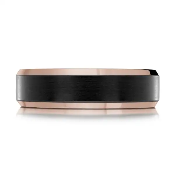 Rose Gold Two-Tone Carbon Fiber Wedding Band For Men jewelry store near me