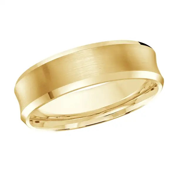 Yellow Gold Stanton Concave Wedding Ring – 6mm