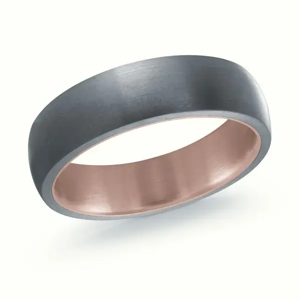 Rose Gold Brooks Tantalum & White Gold Men's Wedding Ring
