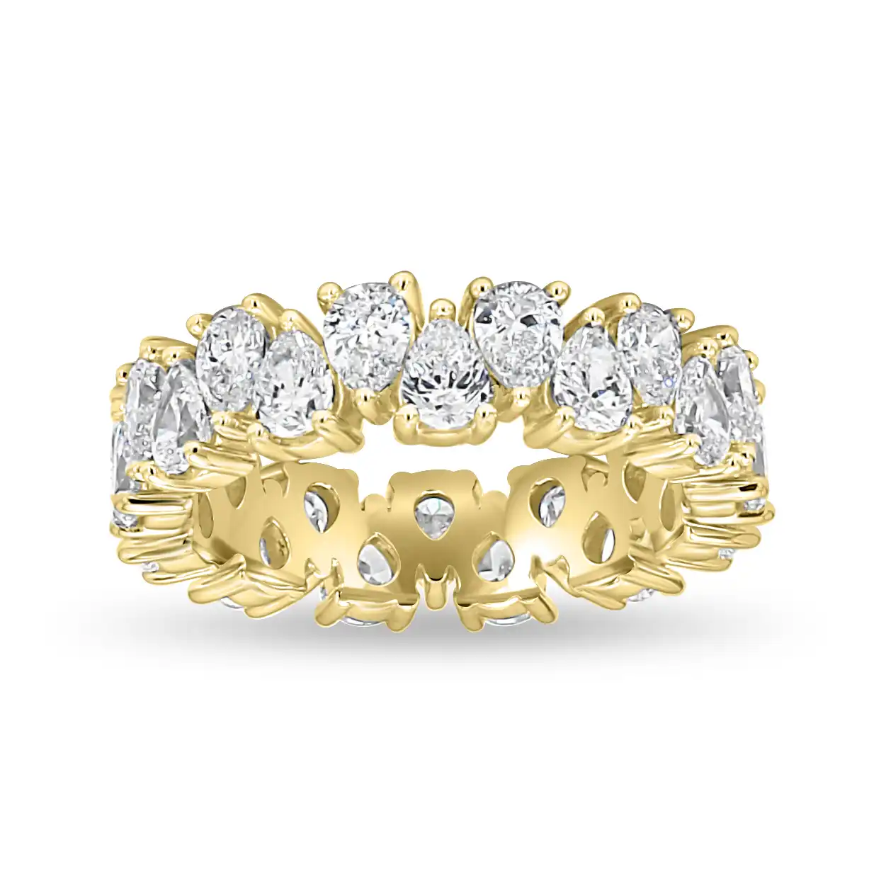 Yellow Gold Pearadise North South Pear Eternity Wedding Ring
