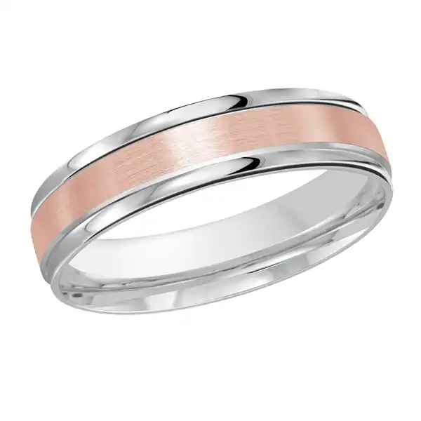 Rose Gold Two-Tone Rounded Edge Wedding Ring