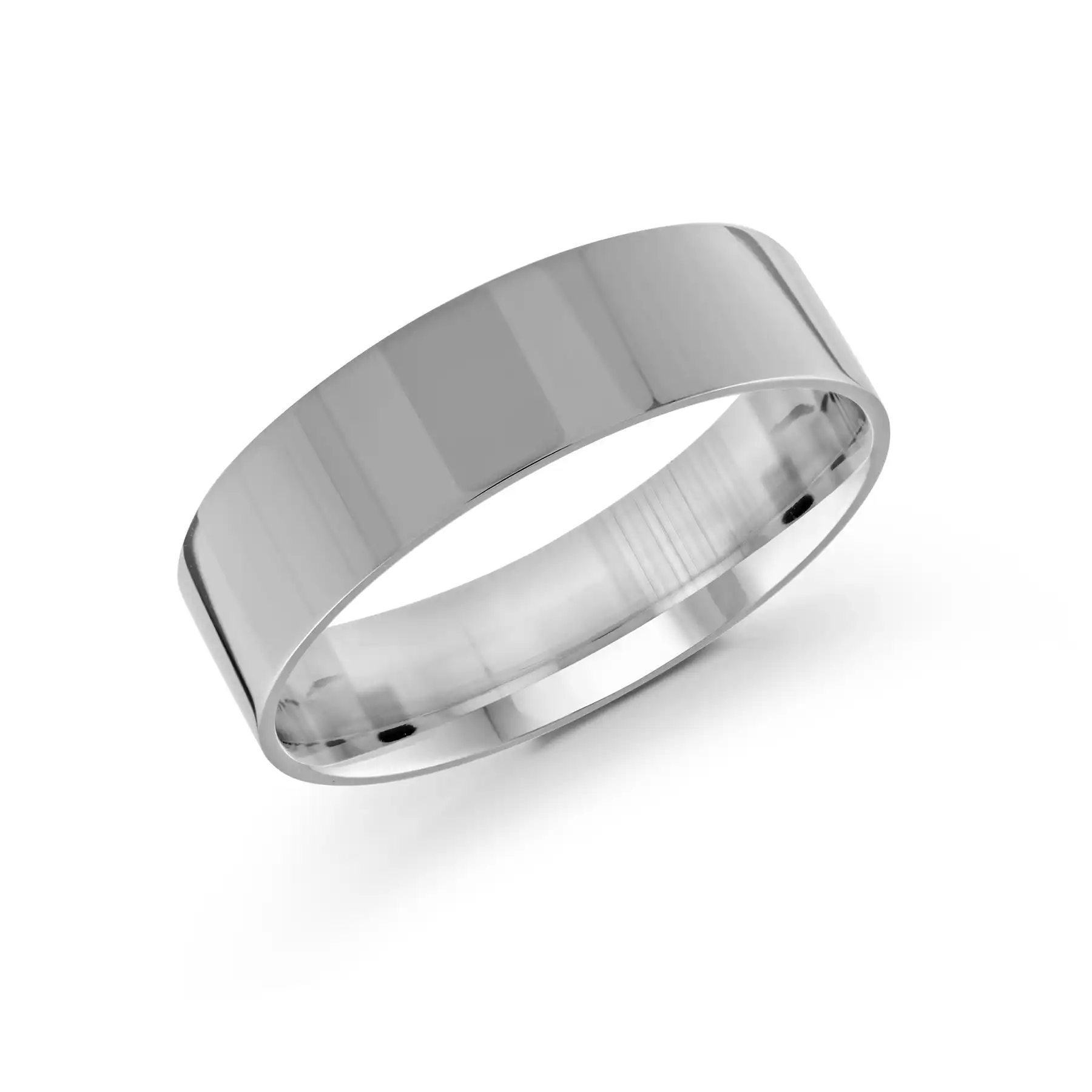 White Gold Classic Flat Wedding Ring