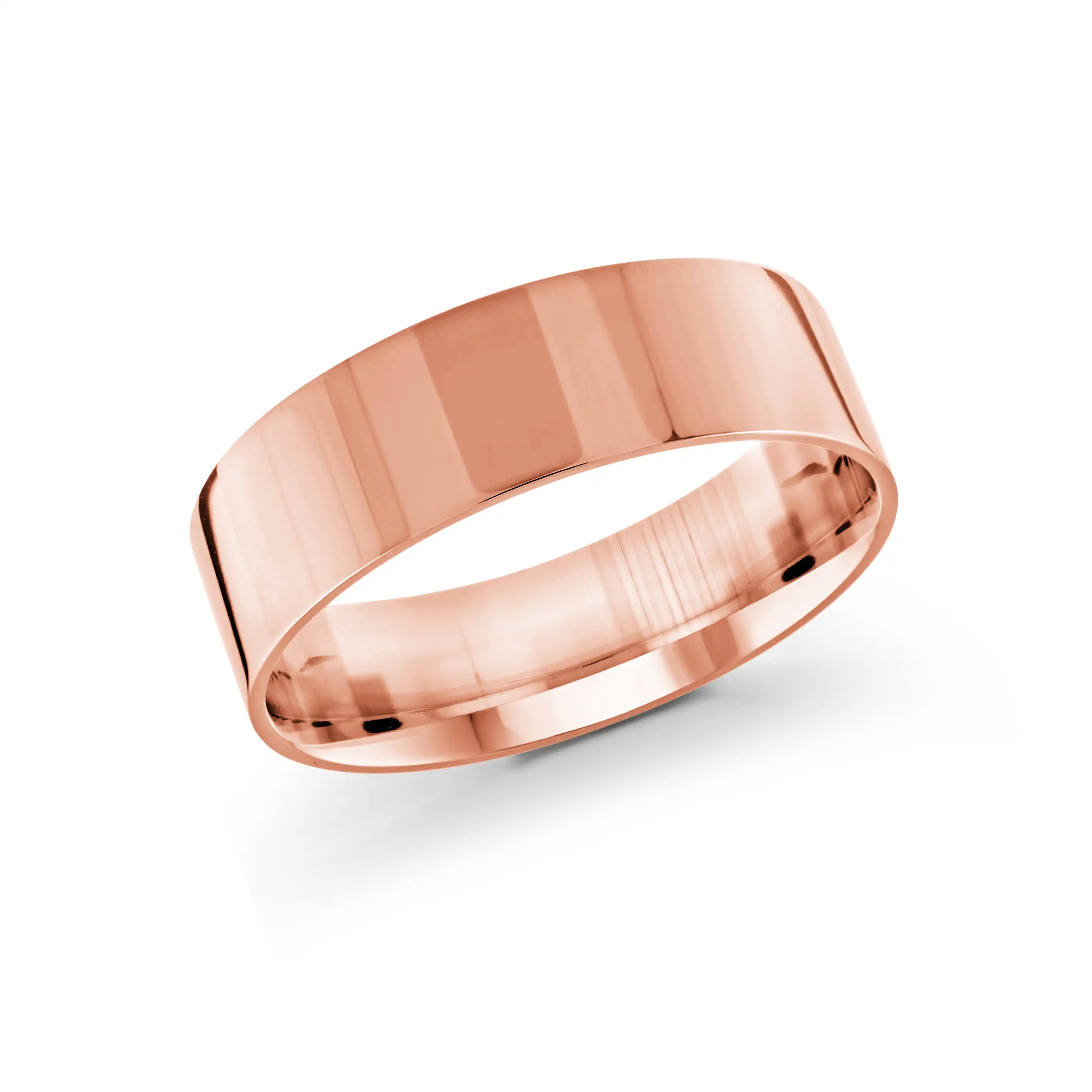 Rose Gold Flat Wedding Ring For Men