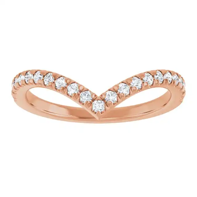 Rose Gold Chevron Wedding Ring