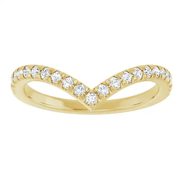 Yellow Gold Chevron Wedding Ring