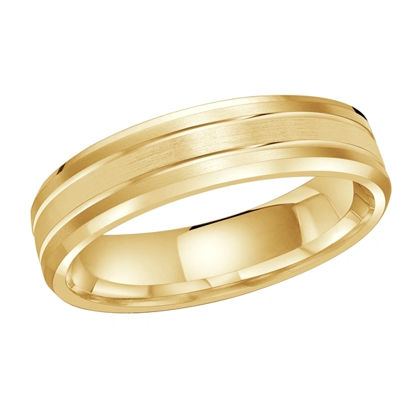 Yellow Gold Modern Groove Bands