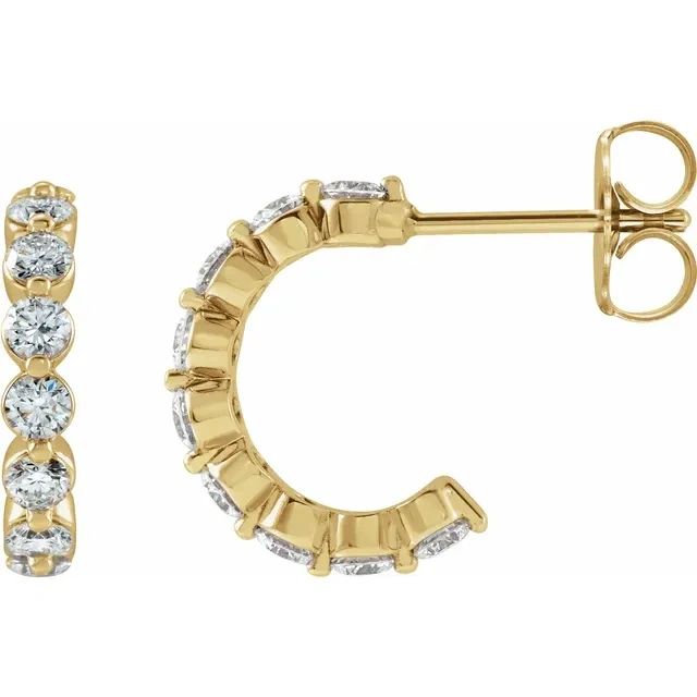 Yellow Gold Lab Grown Diamond Hoops