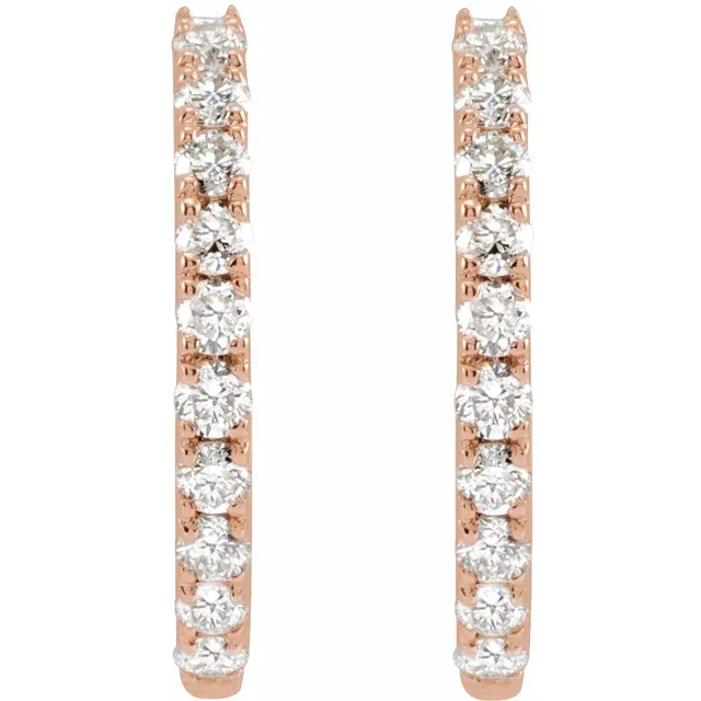Rose Gold French Pave Huggie Hoop Earrings jewelry store near me