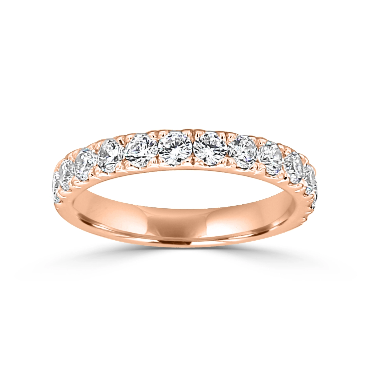 Rose Gold Larissa Luxe Modern Classic Pave Wedding Ring