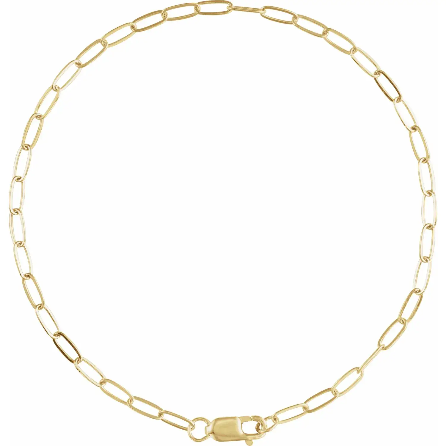 Yellow Gold Mini Paperclip Bracelet