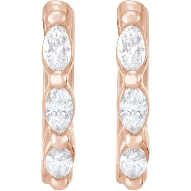 Rose Gold All Eyes On You Marquise Lab Diamond Hoops jewelry store near me
