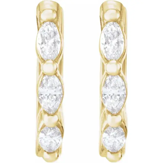 Yellow Gold All Eyes On You Marquise Lab Diamond Hoops jewelry store near me