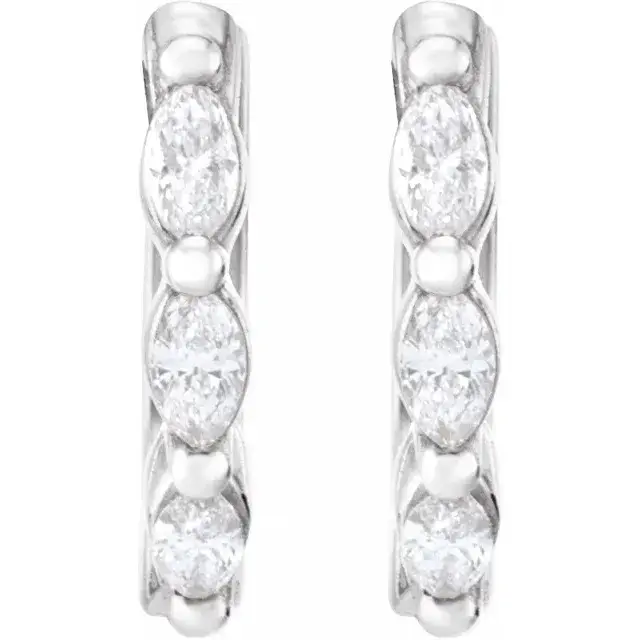 White Gold All Eyes On You Marquise Diamond Hoops jewelry store near me