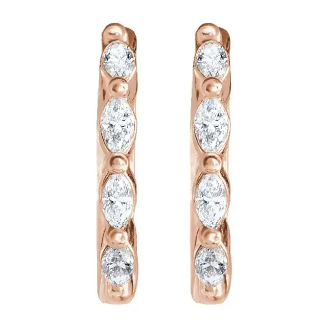 Rose Gold All Eyes On You Marquise Lab Diamond Hoops jewelry store near me