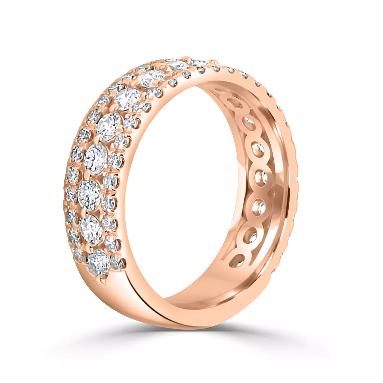 Rose Gold Seine Three Row Diamond Anniversary Ring jewelry Wabash avenue
