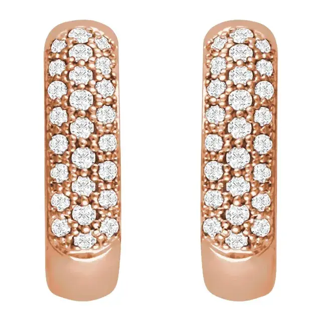Rose Gold Pave Lab Diamond Hoops jewelry store near me