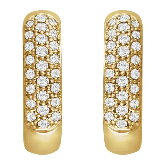 Yellow Gold Pave Lab Diamond Hoops jewelry store near me