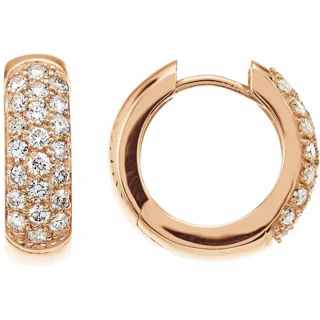 Rose Gold Pave Lab Diamond Earrings