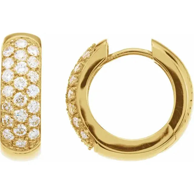 Yellow Gold Pave Lab Diamond Earrings