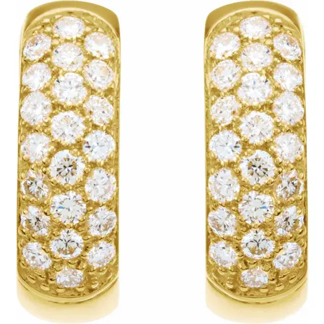 Yellow Gold Pave Lab Diamond Earrings jewelry store near me