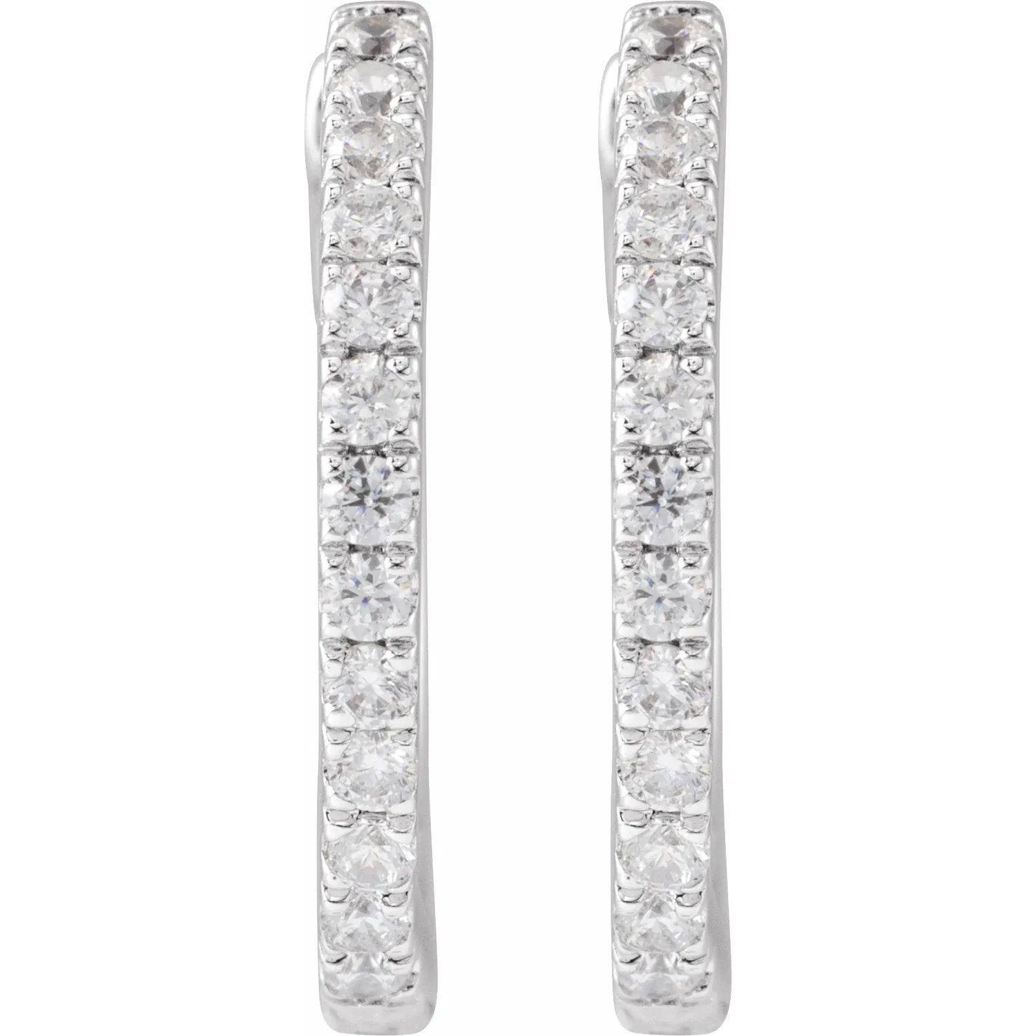 White Gold French Pave Lab Grown Diamond Huggie Hoops jewelry store near me