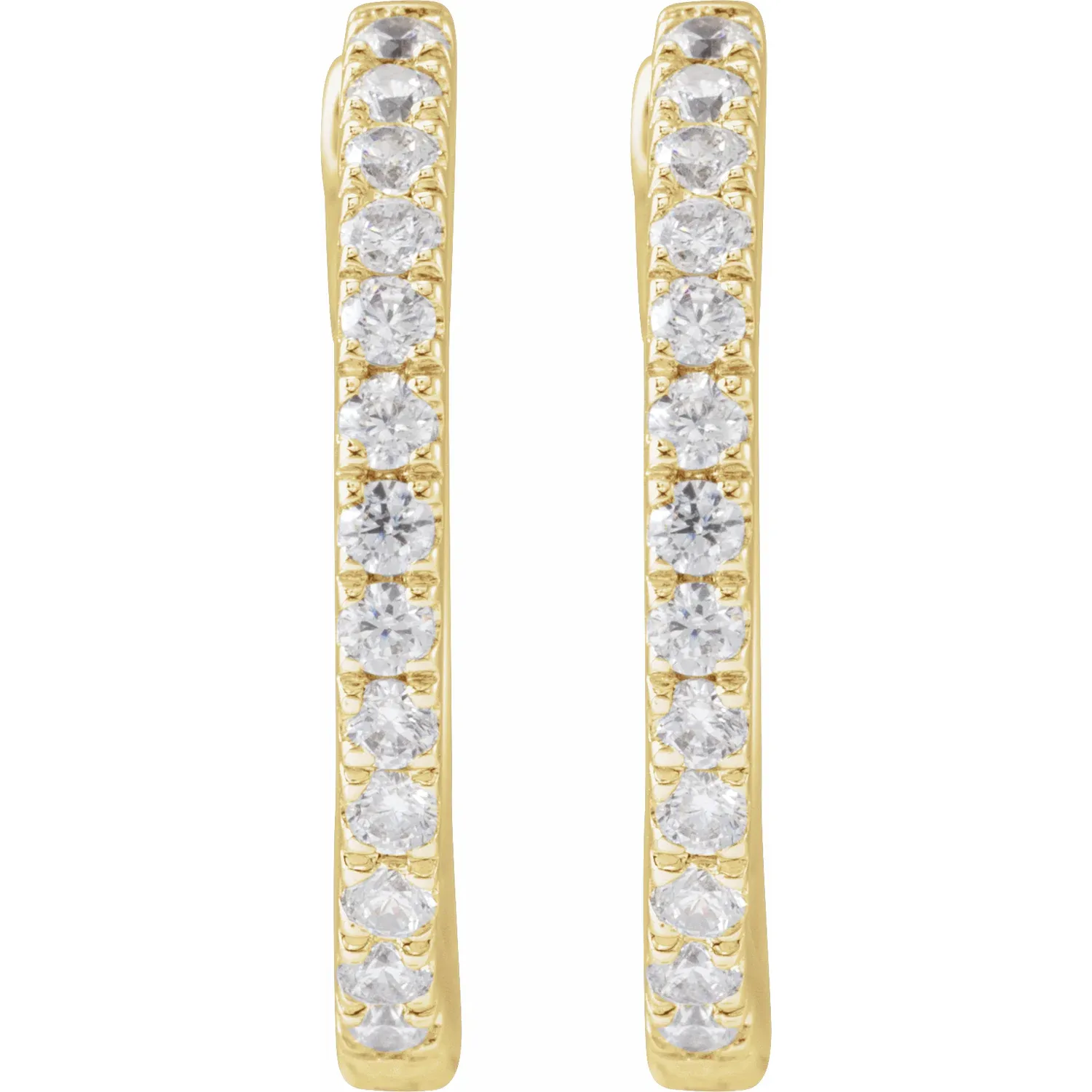 Yellow Gold French Pave Lab Grown Diamond Huggie Hoops jewelry store near me