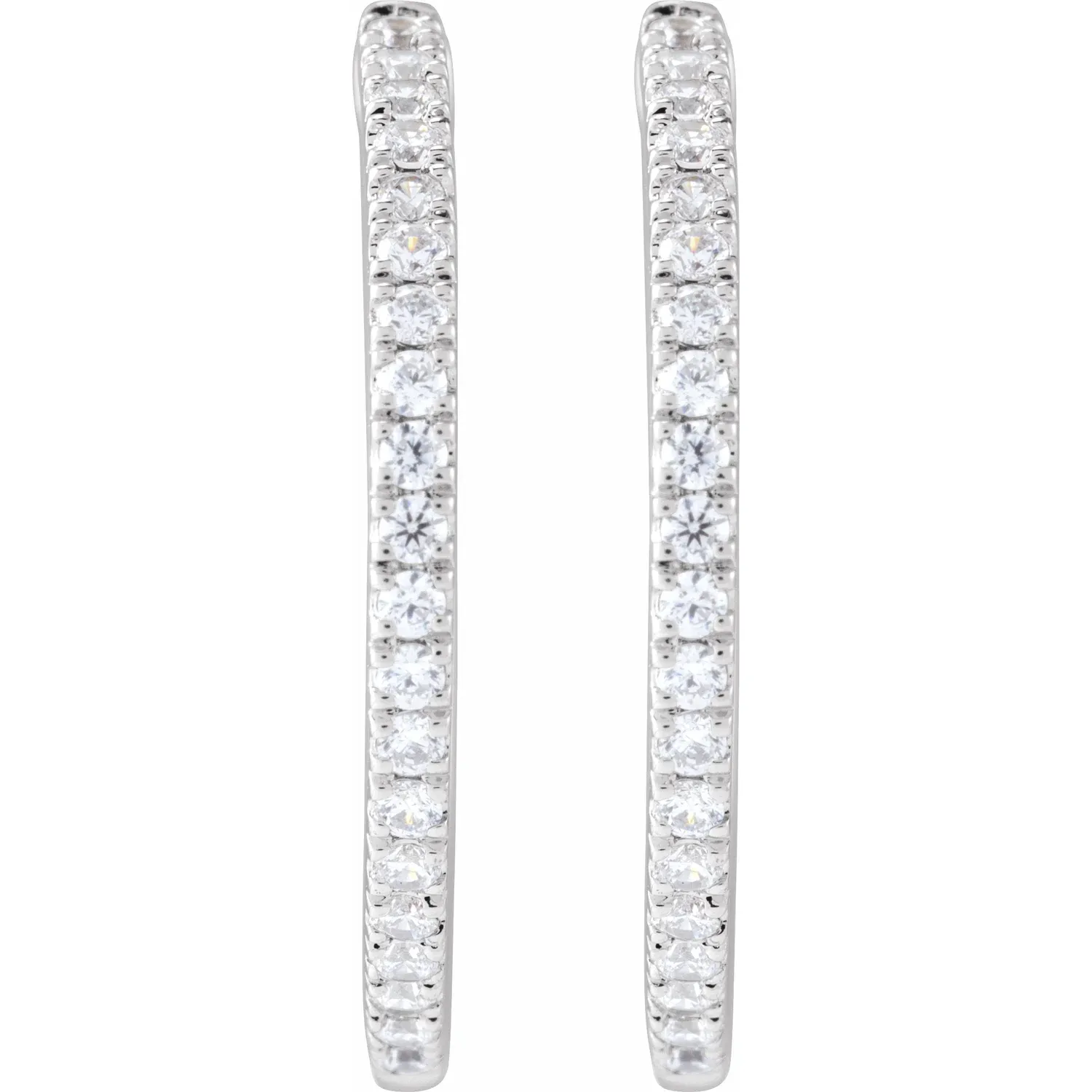 White Gold French Pave Huggie Hoop Earrings jewelry store near me