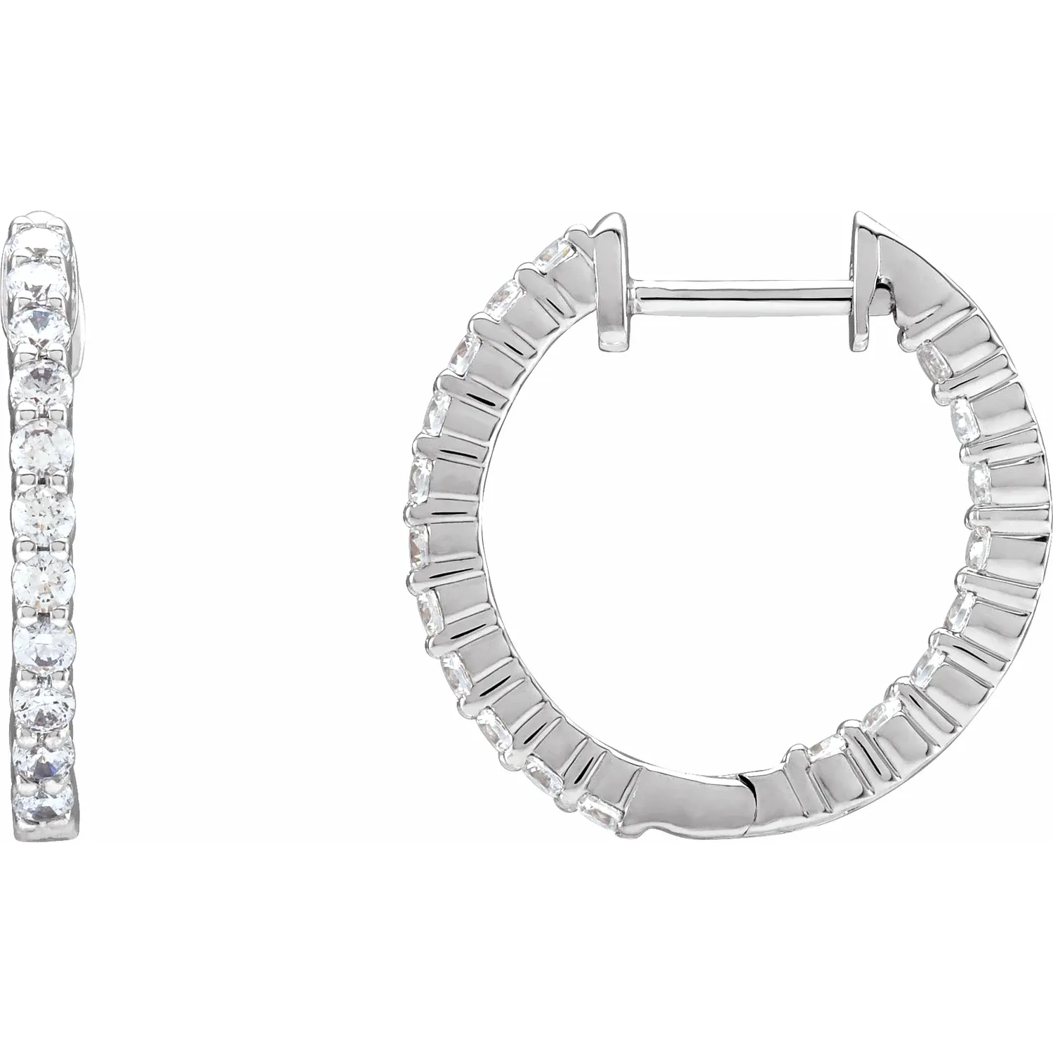 White Gold Perfect Gift Diamond Huggie Hoops