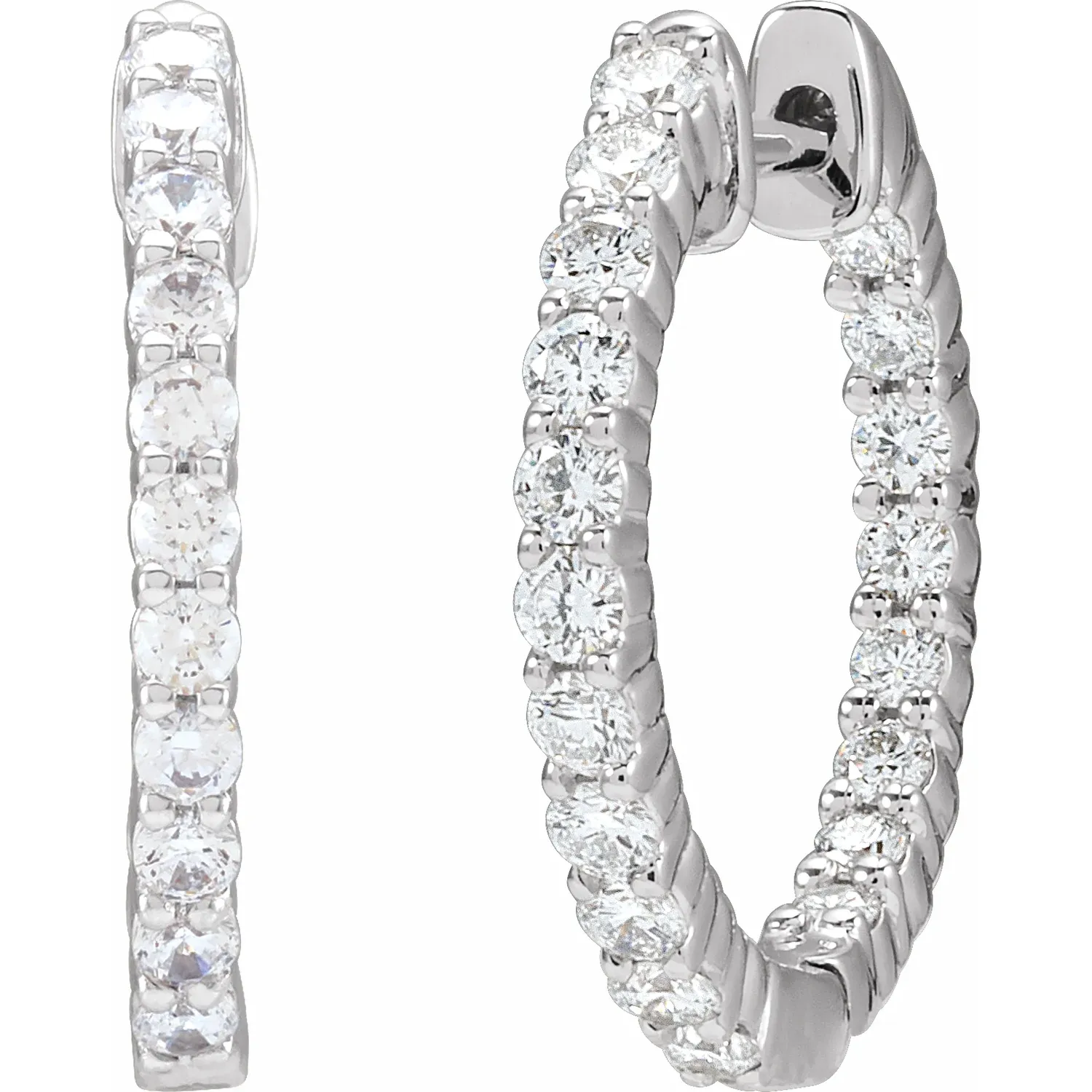 White Gold Perfect Gift Diamond Huggie Hoops jewelry store near me