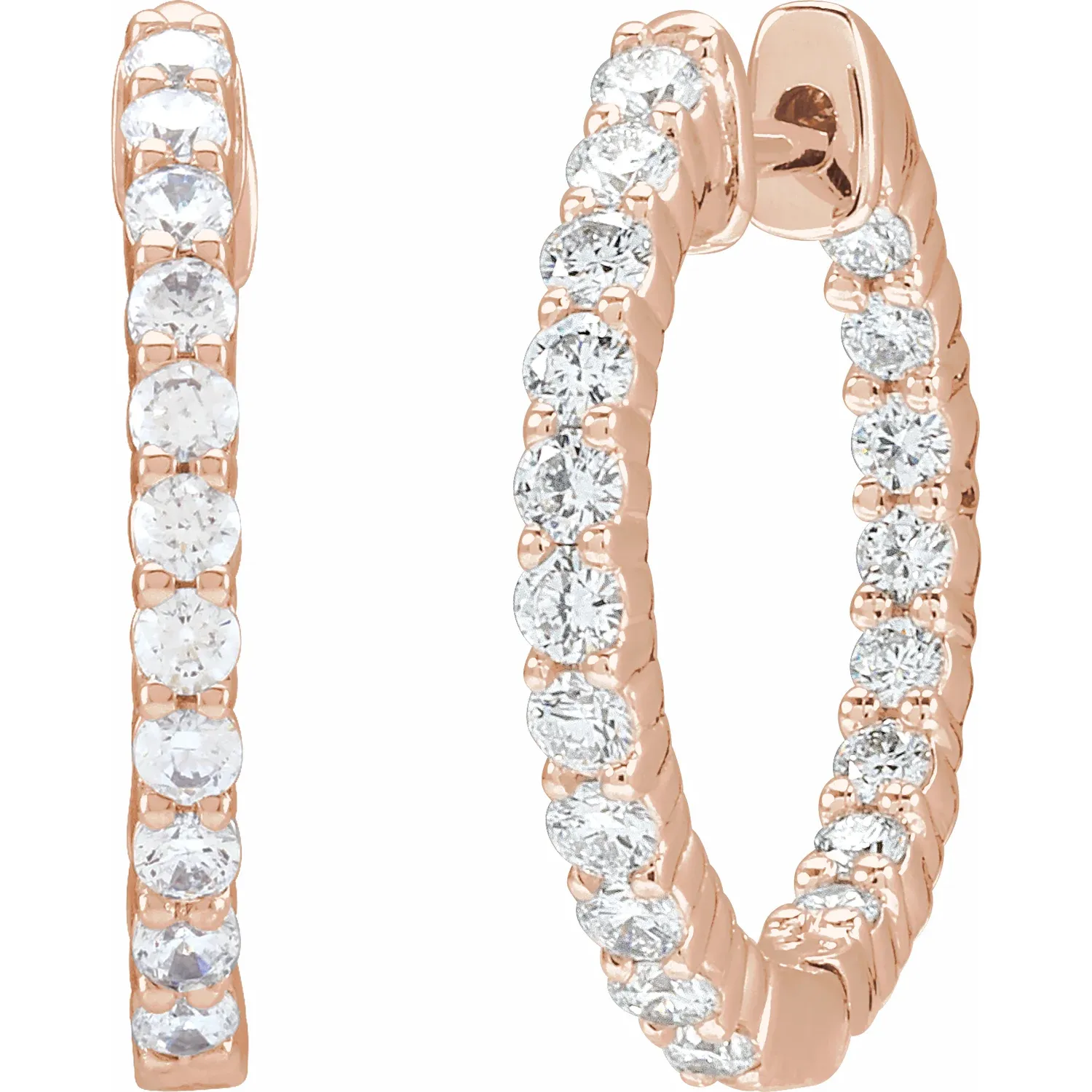 Rose Gold Perfect Gift Diamond Huggie Hoops jewelry store near me