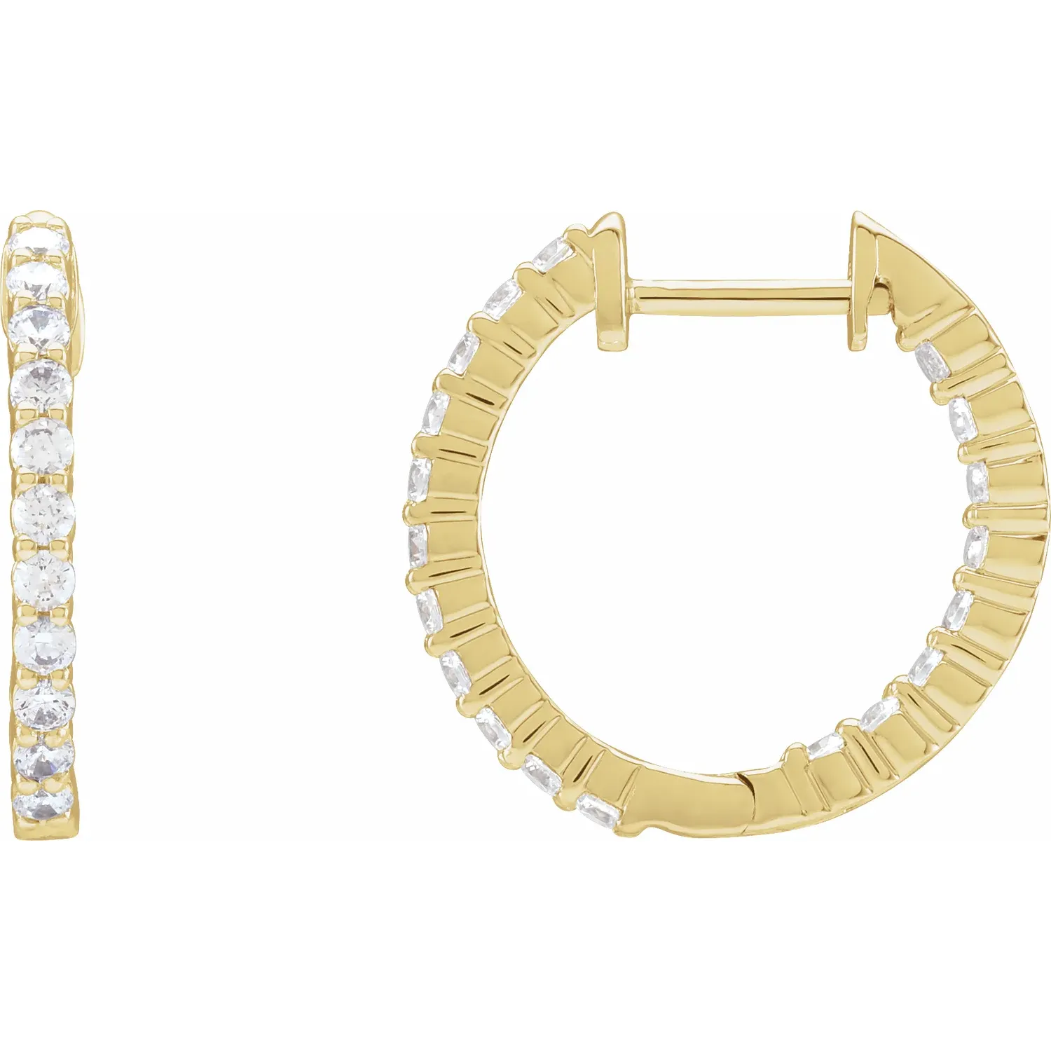 Yellow Gold Perfect Gift Diamond Huggie Hoops