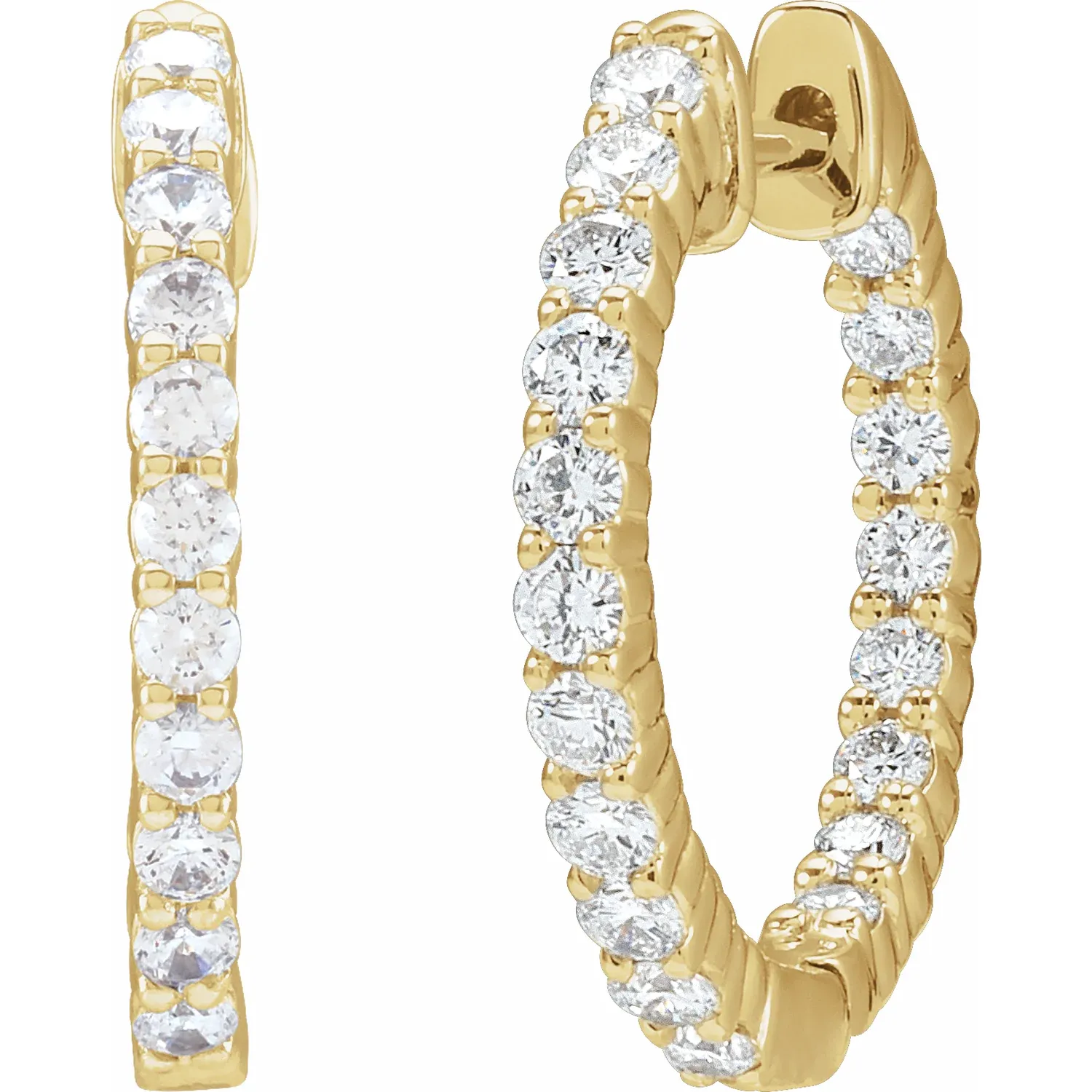 Yellow Gold Perfect Gift Diamond Huggie Hoops jewelry store near me