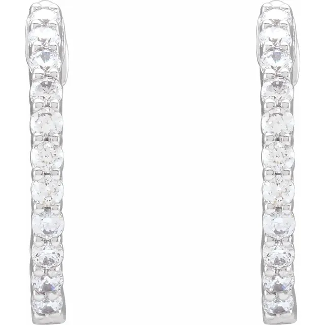 White Gold Perfect Gift Diamond Huggie Hoops jewelry Wabash avenue