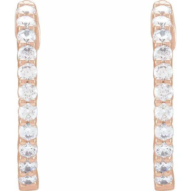 Rose Gold Perfect Gift Diamond Huggie Hoops jewelry Wabash avenue