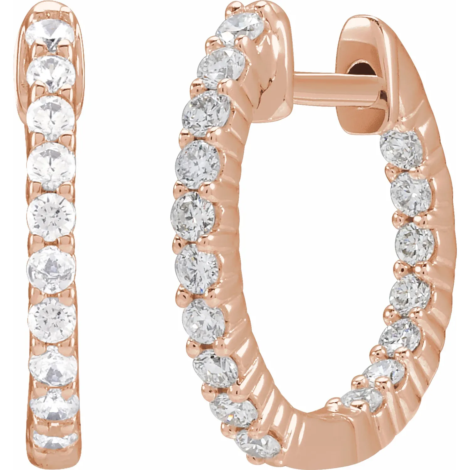 Rose Gold Perfect Gift Diamond Huggie Hoops jewelry store near me