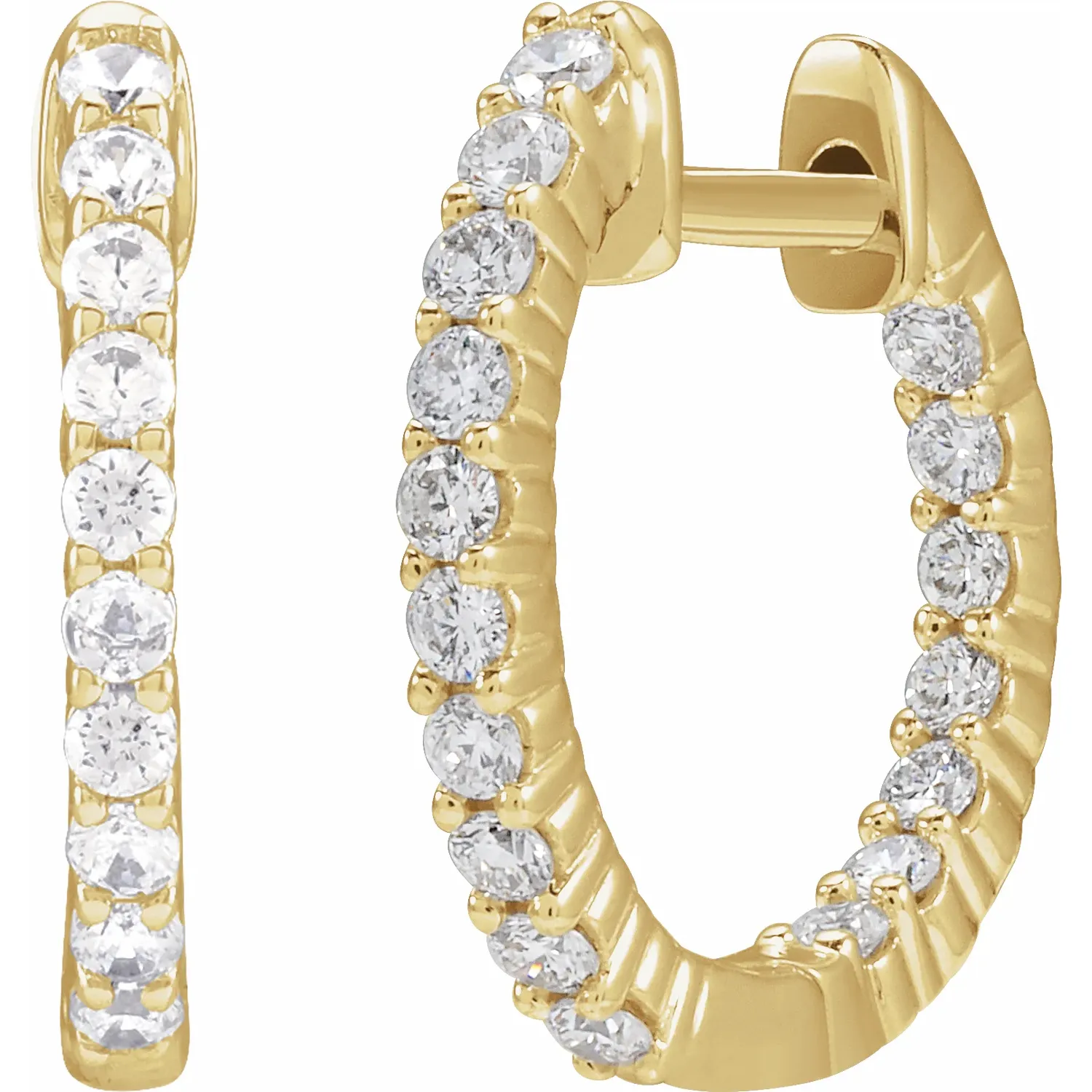 Yellow Gold Perfect Gift Diamond Huggie Hoops jewelry store near me
