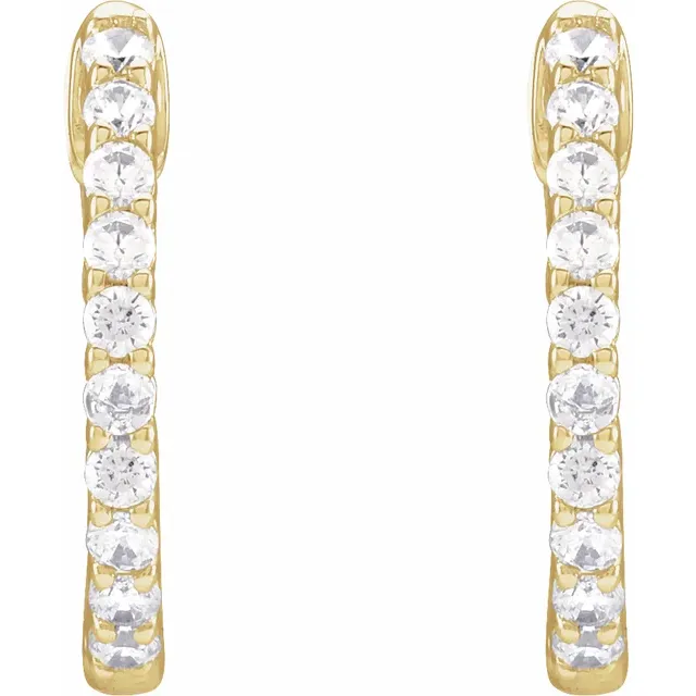 Yellow Gold Perfect Gift Diamond Huggie Hoops jewelry Wabash avenue