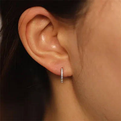 White Gold Perfect Gift Diamond Huggie Hoops jewelry windy city