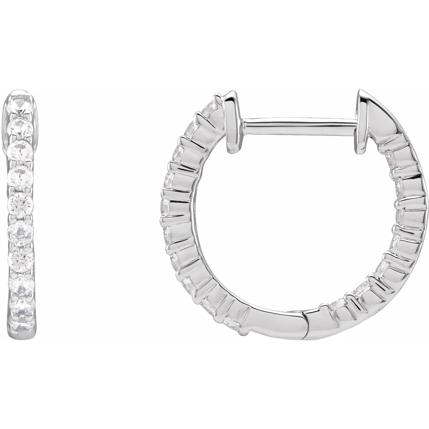 White Gold Perfect Gift Diamond Huggie Hoops