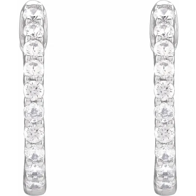 White Gold Perfect Gift Diamond Huggie Hoops jewelry Wabash avenue
