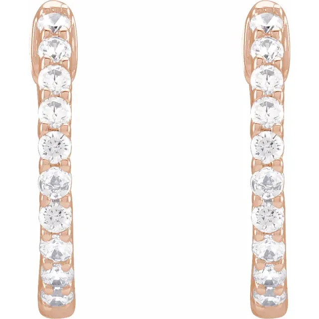 Rose Gold Perfect Gift Diamond Huggie Hoops jewelry Wabash avenue